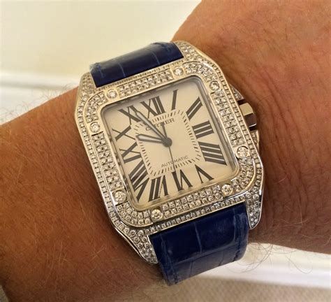 santos cartier watch|Cartier Santos 100 diamond bezel.